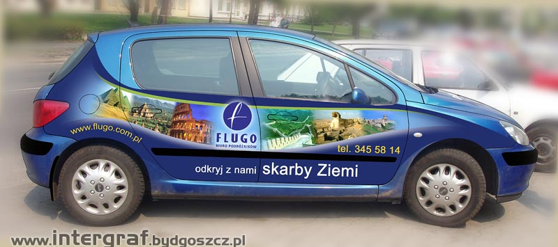 Intergraf - reklama na samochodzie - Flugo