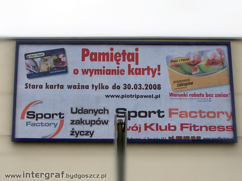 Intergraf - tablice - Piotr i Paweł, Sport Factory